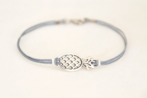 Pineapple bracelet, gray cord - shani-adi-jewerly