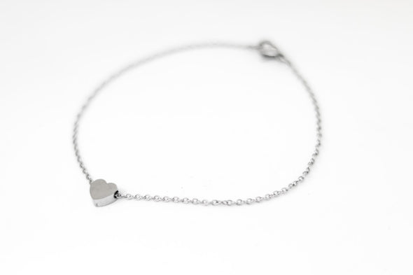 Heart anklet, waterproof silver chain ankle bracelet, tiny heart, personalised jewelry