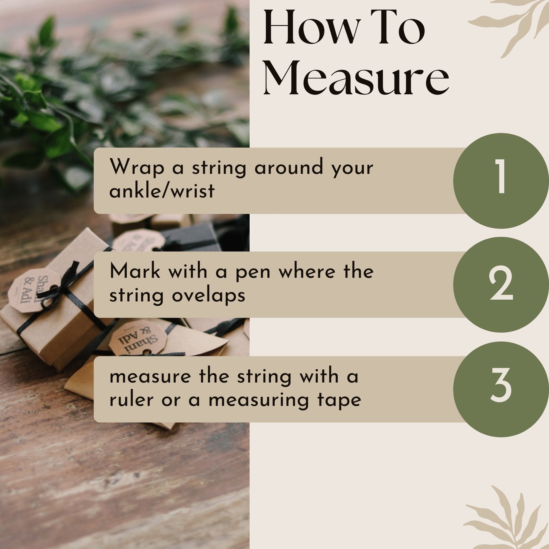 how to measure wrist or anklet