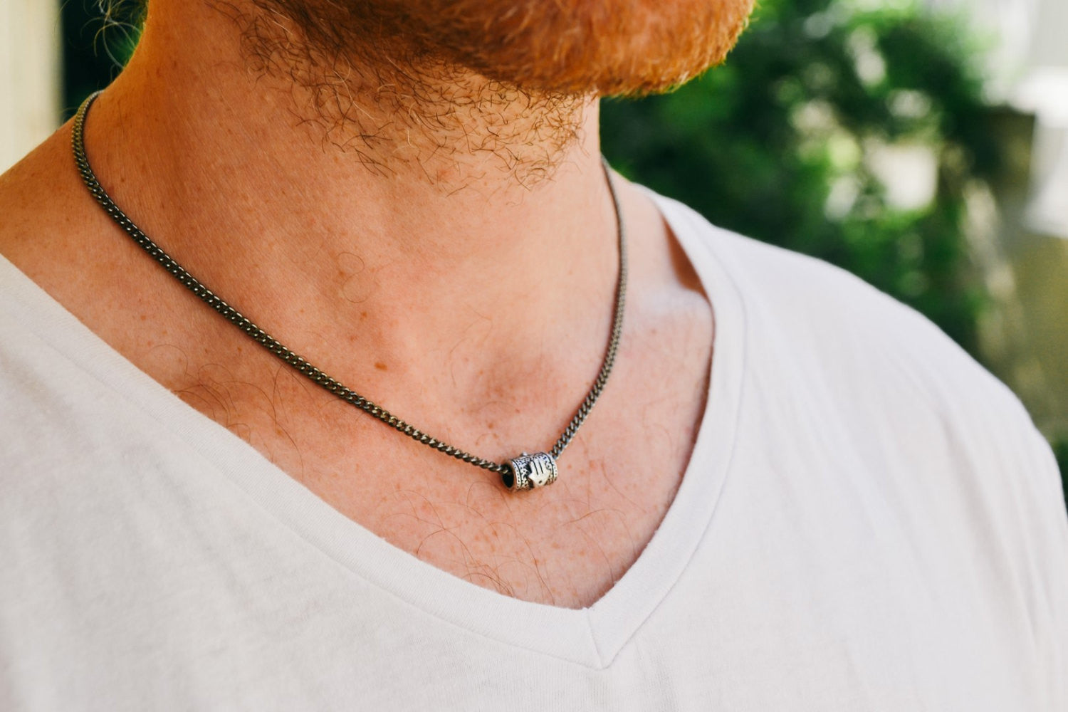 Chain Hamsa tube necklace for men - shani-adi-jewerly