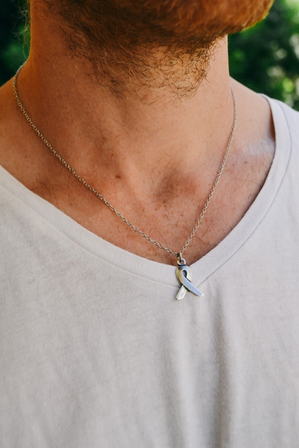 stainless steel chain Ribbon necklace for men - shani-adi-jewerly