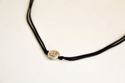 Karma necklace for men, black cord - shani-adi-jewerly