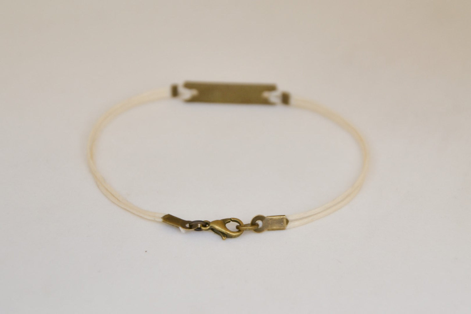Courage bracelet for men, beige cord - shani-adi-jewerly