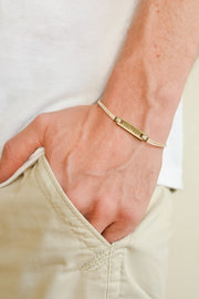 Courage bracelet for men, beige cord - shani-adi-jewerly