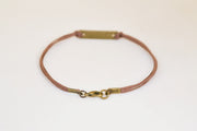 Courage bracelet for men, brown cord - shani-adi-jewerly