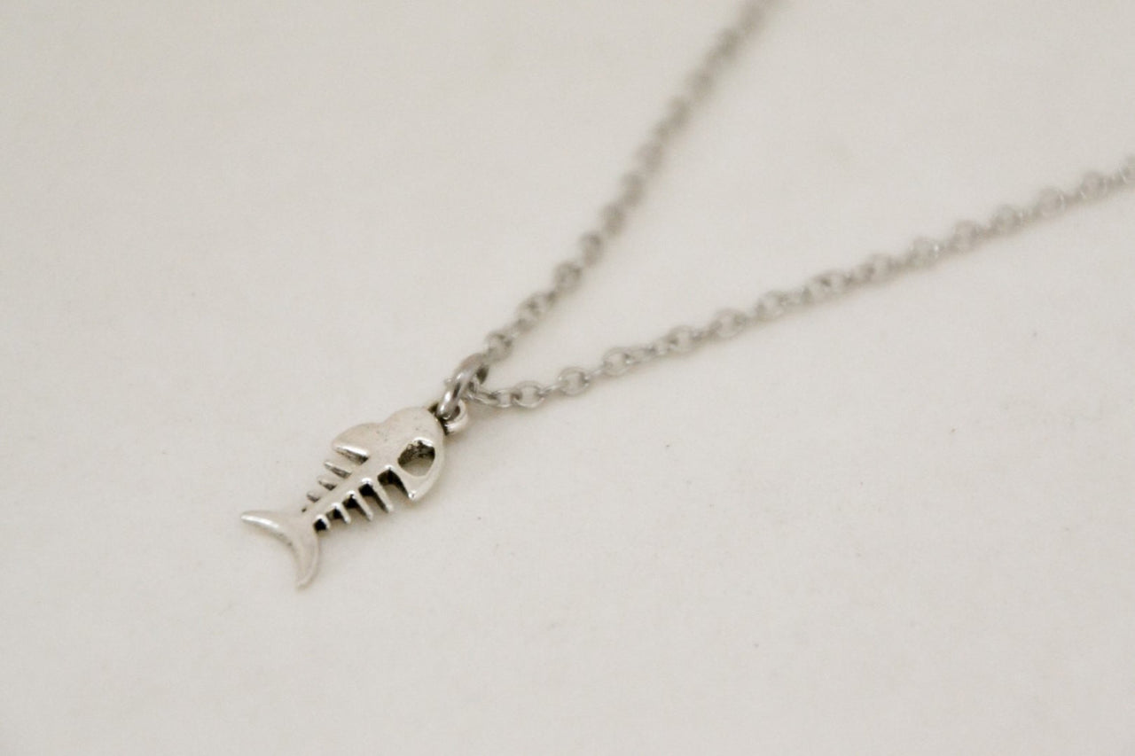 Fish bones Stainless steel chain necklace for men - shani-adi-jewerly