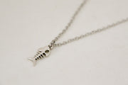 Fish bones Stainless steel chain necklace for men - shani-adi-jewerly
