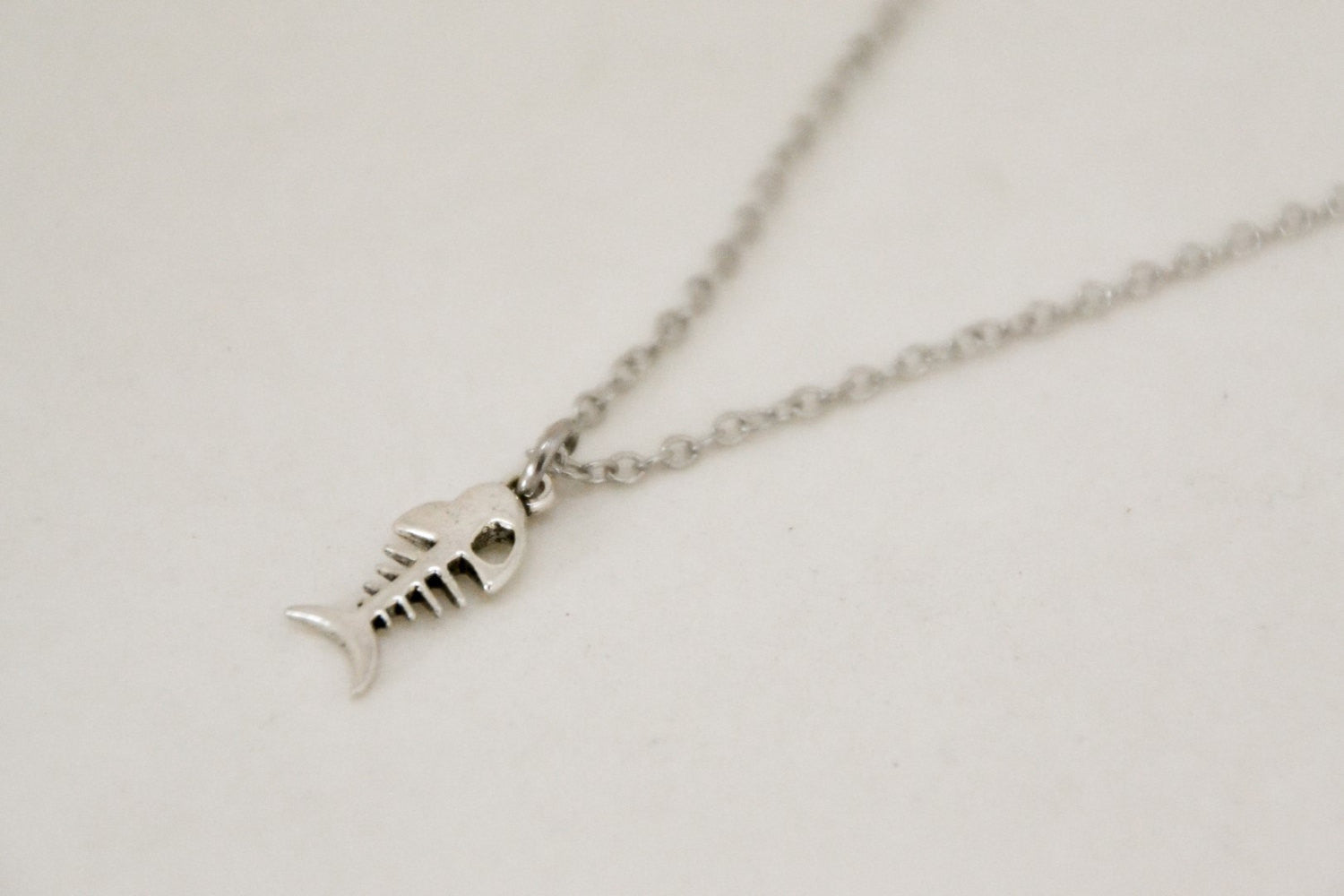 Fish bones Stainless steel chain necklace for men - shani-adi-jewerly