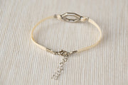 Women bracelet with silver Hexagon charm - shani-adi-jewerly
