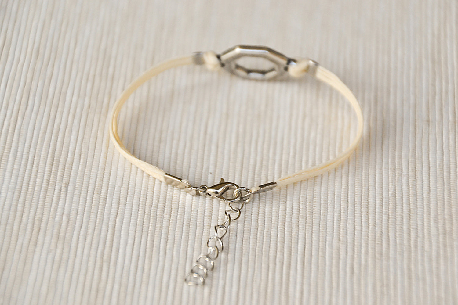 Women bracelet with silver Hexagon charm - shani-adi-jewerly