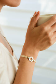 Women bracelet with silver Hexagon charm - shani-adi-jewerly