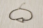 Women bracelet with silver Triangle charm, chain bracelet - shani-adi-jewerly