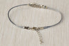 Gray cord anklet with silver Pineapple charm - shani-adi-jewerly