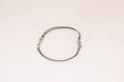 Silver heartbeat bracelet for men, gray cord, Valentine's day gift for him - shani-adi-jewerly