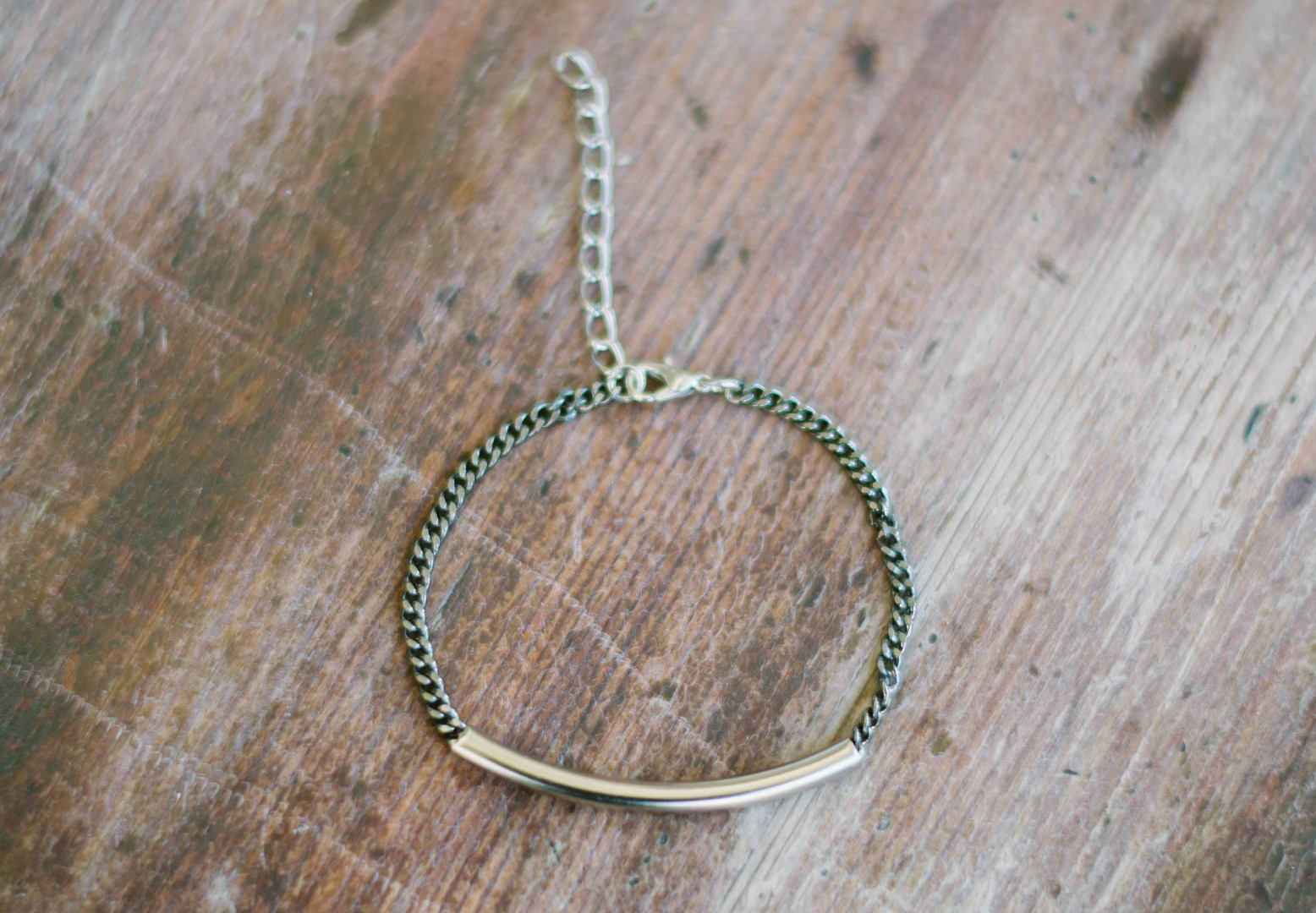 Long tube silver bar chain bracelet - shani-adi-jewerly