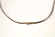 Bronze circle Believe necklace for men, brown cord, mens jewelry - shani-adi-jewerly