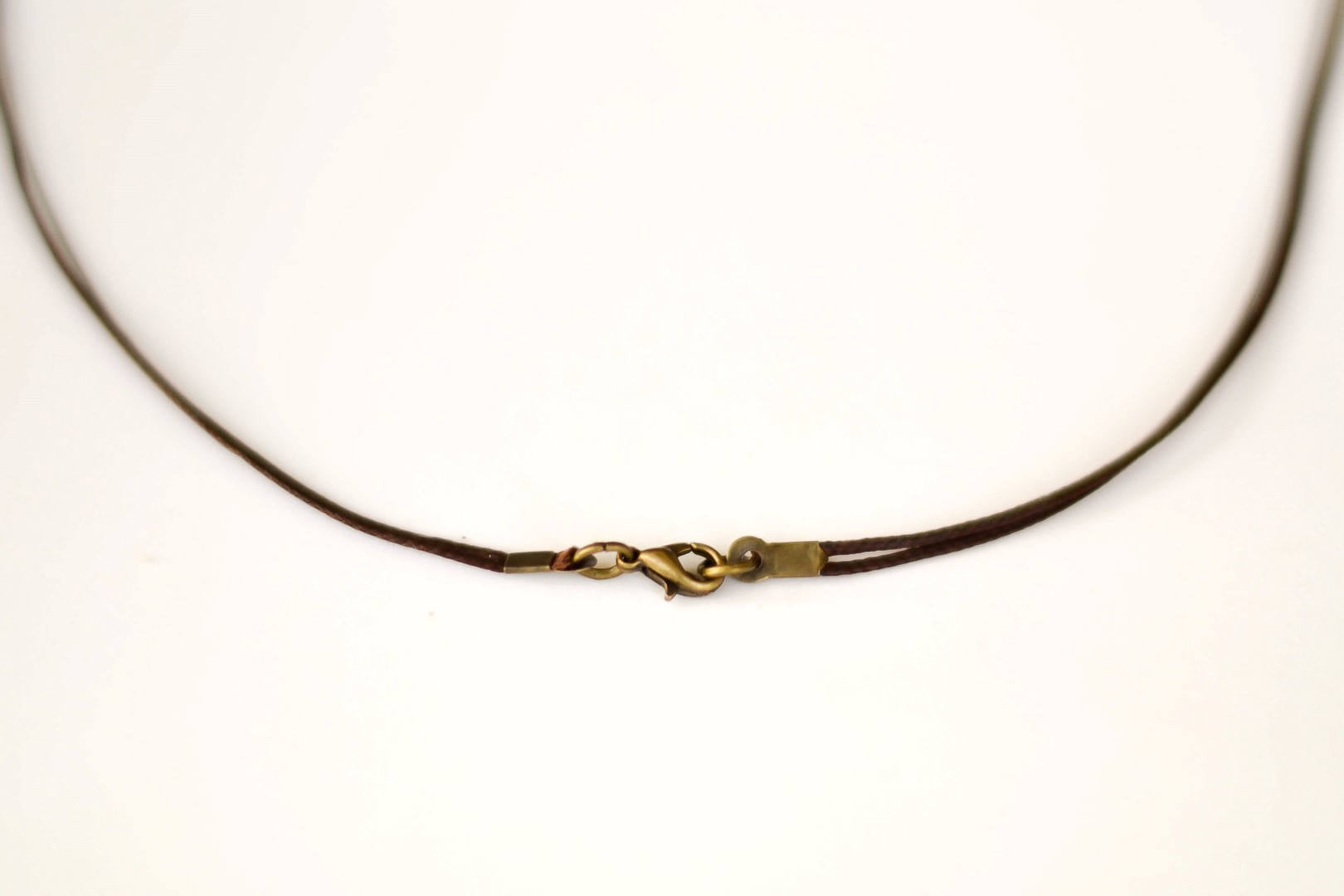 Bronze circle Believe necklace for men, brown cord, mens jewelry - shani-adi-jewerly