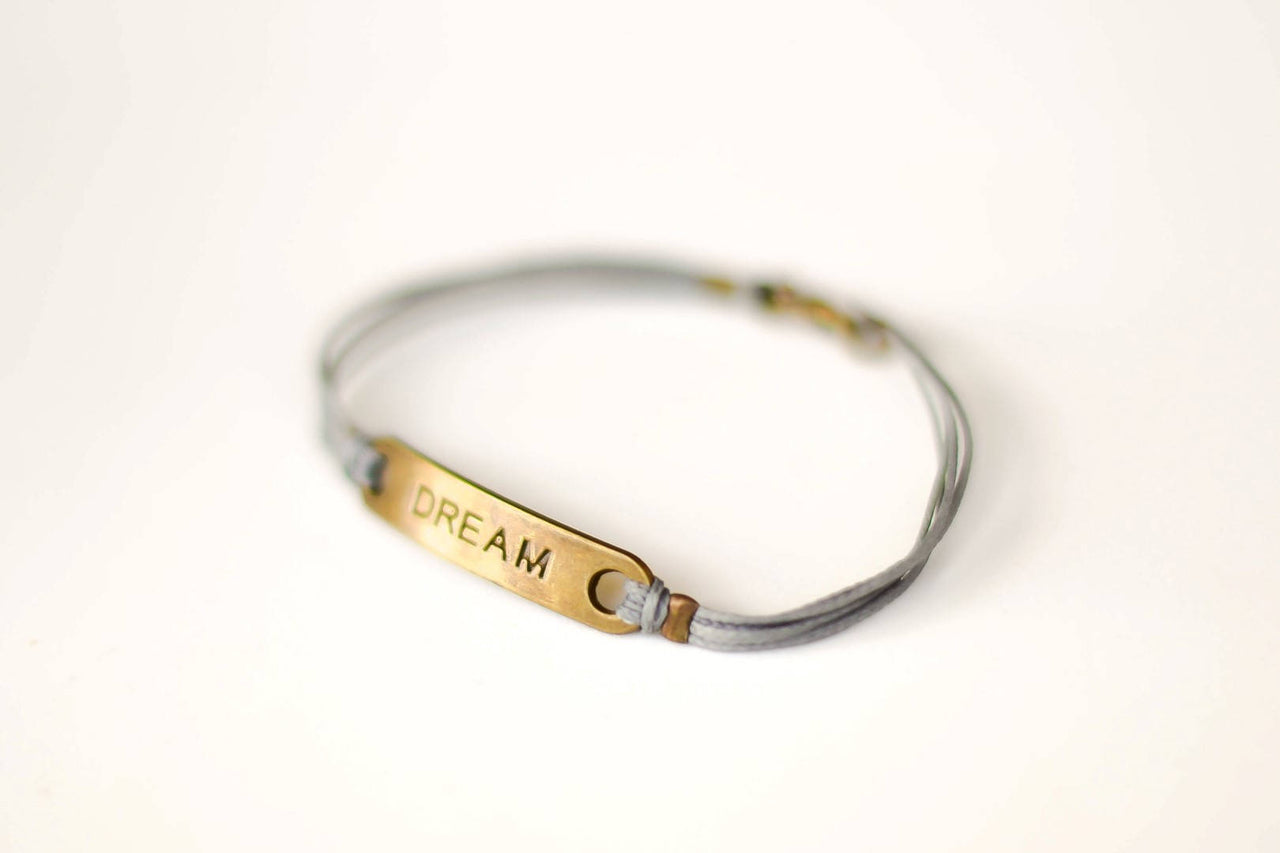 Bronze Dream bracelet for men, gray cord - shani-adi-jewerly