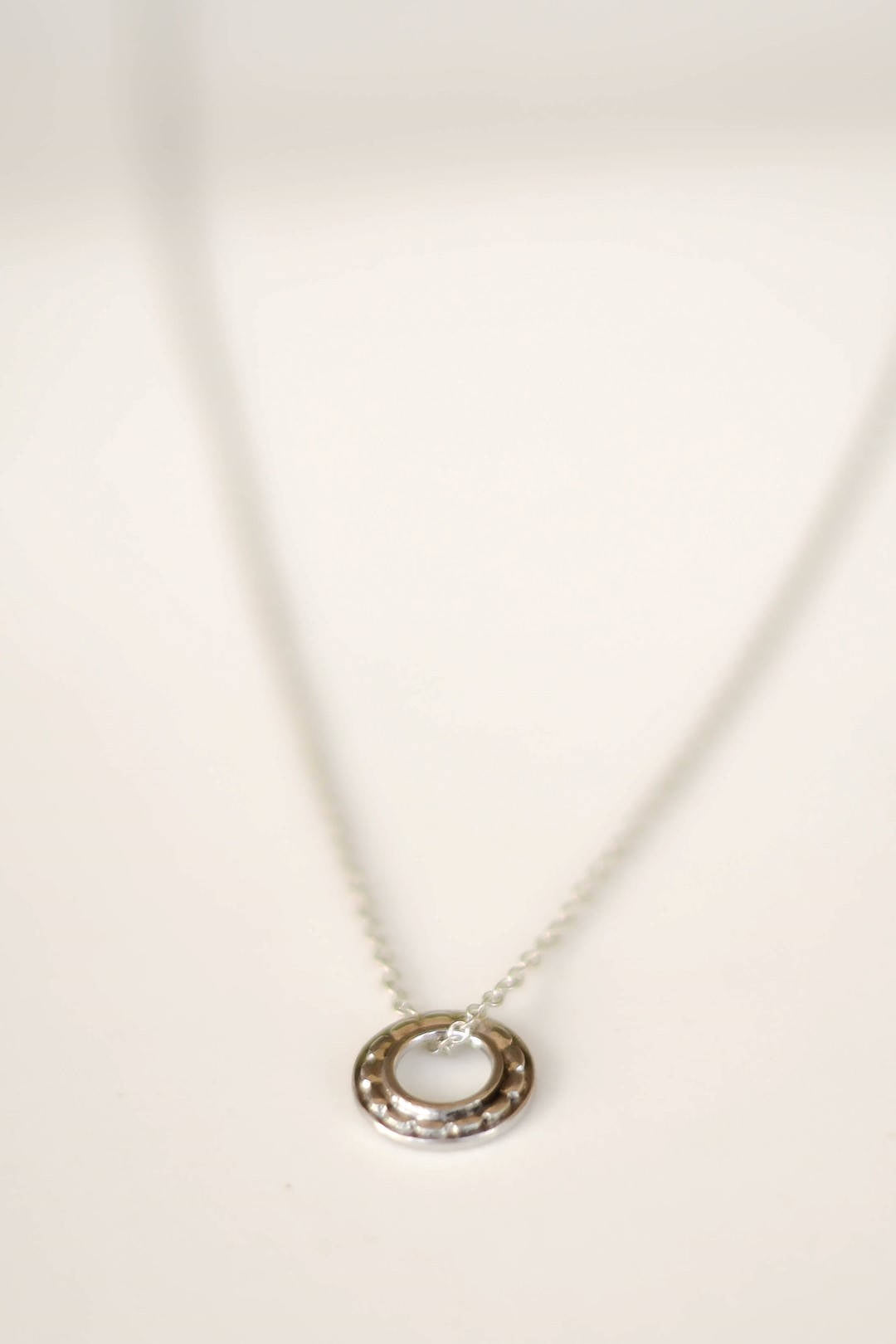 Stainless steel chain necklace for men, circle pendant - shani-adi-jewerly