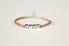 Customisable name bracelet, women's bracelet, brown cord - shani-adi-jewerly