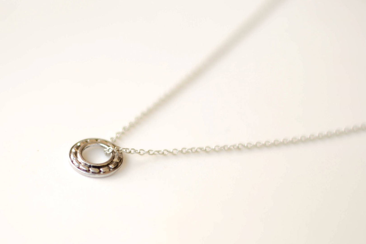 Stainless steel chain necklace for men, circle pendant - shani-adi-jewerly