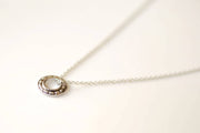 Stainless steel chain necklace for men, circle pendant - shani-adi-jewerly
