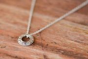Stainless steel chain necklace for men, circle pendant - shani-adi-jewerly