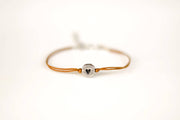 Brown bracelet with silver heart bead, mothers day gift for her - shani-adi-jewerly