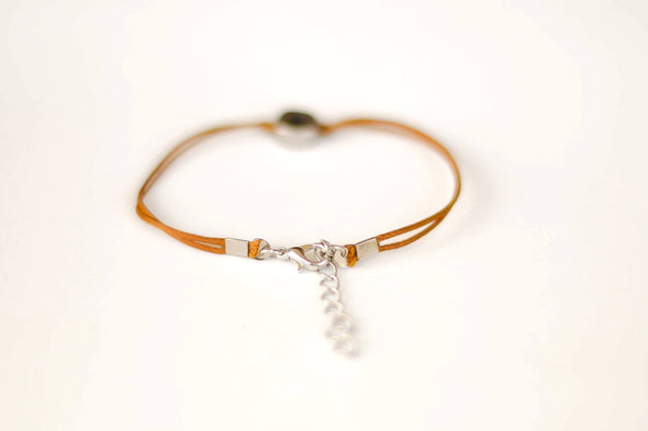 Brown bracelet with silver heart bead, mothers day gift for her - shani-adi-jewerly
