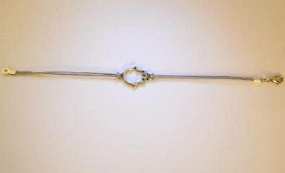 Gray cord bracelet with a silver Hamsa charm - shani-adi-jewerly