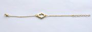 Gold chain bracelet with gold Hamsa charm - shani-adi-jewerly