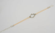 Silver Hamsa bracelet for women, beige cord, spiritual jewelry - shani-adi-jewerly