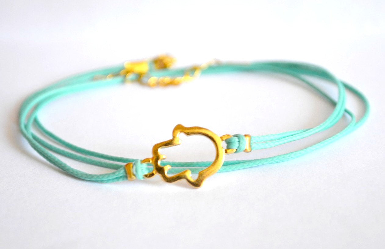 Gold hamsa wrapped anklet - shani-adi-jewerly