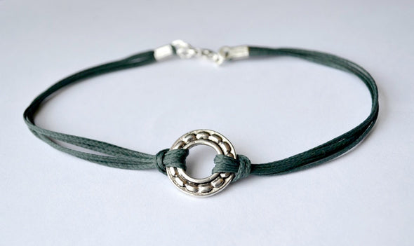 Karma bracelet for men, blue cord - shani-adi-jewerly