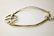 Clover green cord Bracelet - shani-adi-jewerly