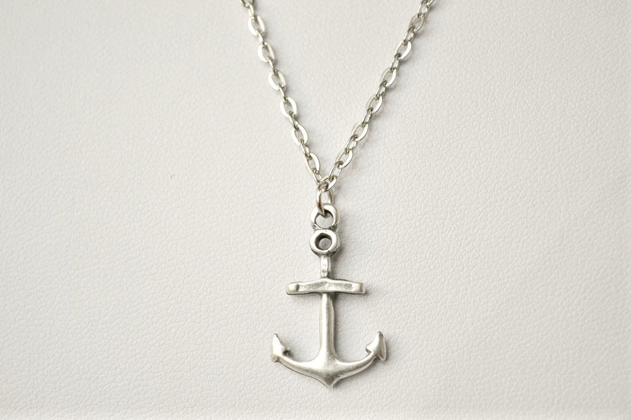 Women's silver anchor chain necklace - shani-adi-jewerly