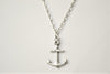 Women's silver anchor chain necklace - shani-adi-jewerly