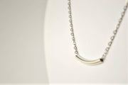 Silver bar necklace for women, stainless steel chain - shani-adi-jewerly