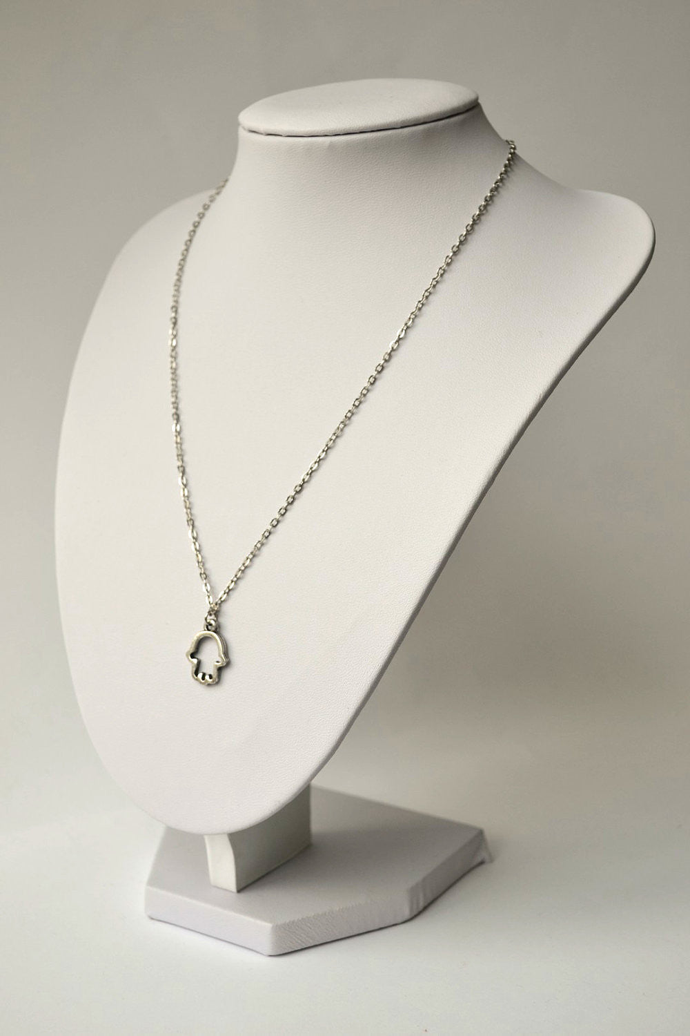 Silver Hamsa, stainless steel chain necklace for woman - shani-adi-jewerly