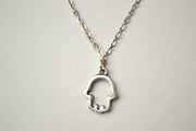 Silver Hamsa, stainless steel chain necklace for woman - shani-adi-jewerly