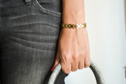 Gold chunky bracelet for women - shani-adi-jewerly