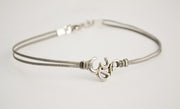 Om bracelet for men, gray cord - shani-adi-jewerly