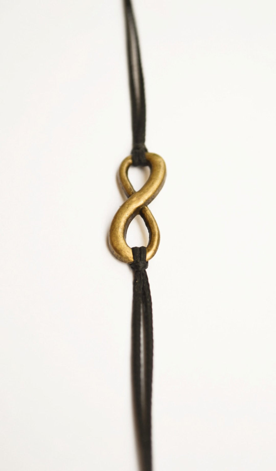 Infinity bracelet for men, black cord - shani-adi-jewerly