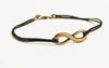 Infinity bracelet for men, black cord - shani-adi-jewerly