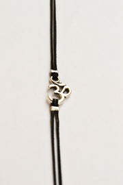 Women bracelet with Tibetan silver Om charm - shani-adi-jewerly