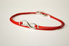 Infinity wrap anklet, red cord - shani-adi-jewerly