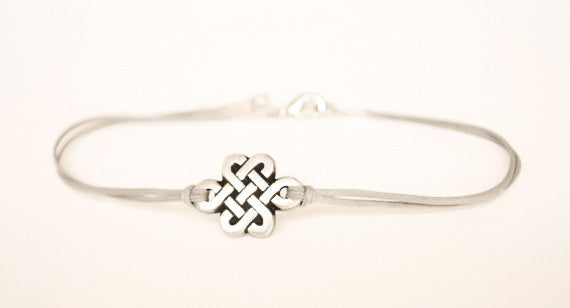 Yoga bracelet with a silver endless knot charm - shani-adi-jewerly