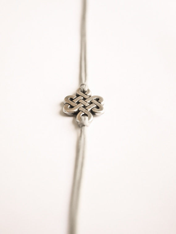 Yoga bracelet with a silver endless knot charm - shani-adi-jewerly