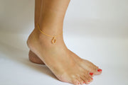 Women's gold chain Hamsa anklet - shani-adi-jewerly