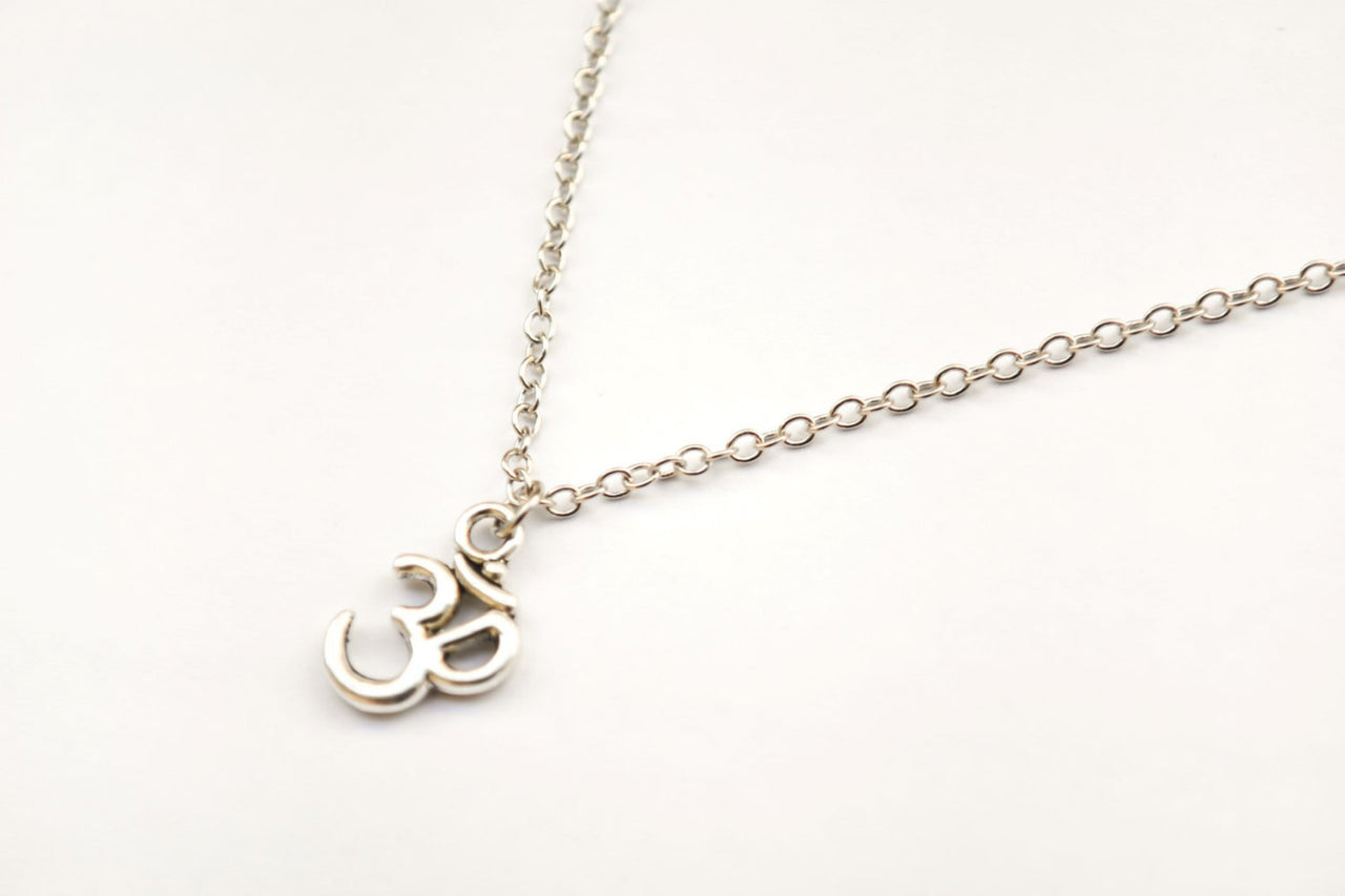 Silver chain Om necklace for men - shani-adi-jewerly